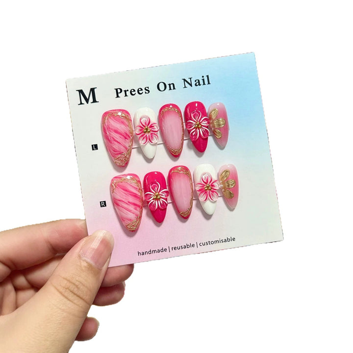 Decorative Floral Press-On Nail Art Set