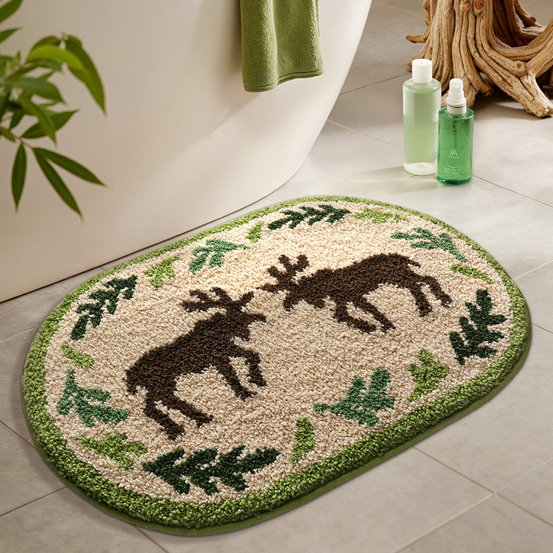 Rustic Moose-Themed Area Rug