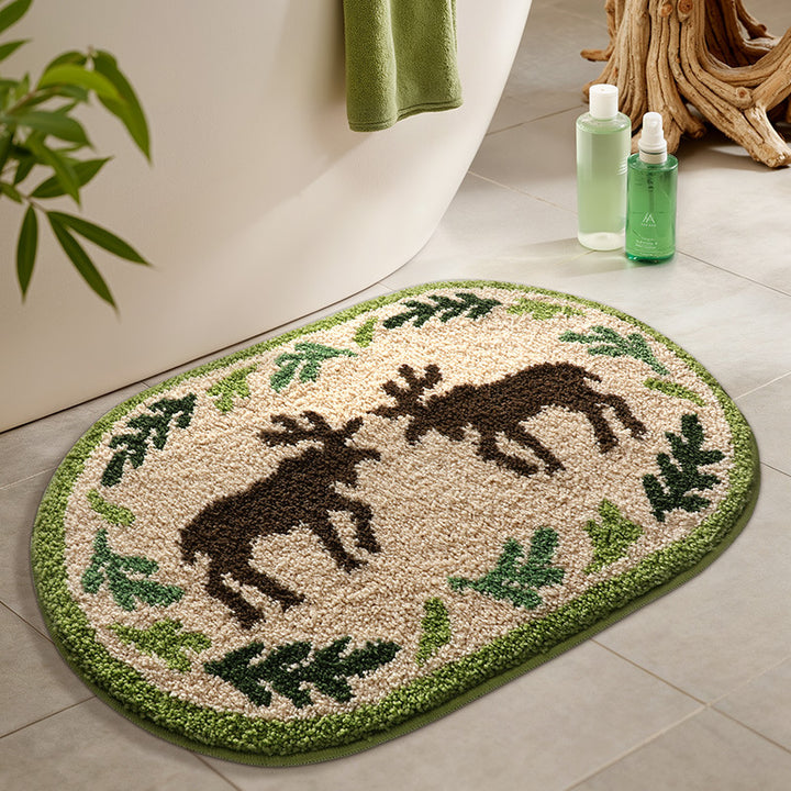 Rustic Moose-Themed Area Rug