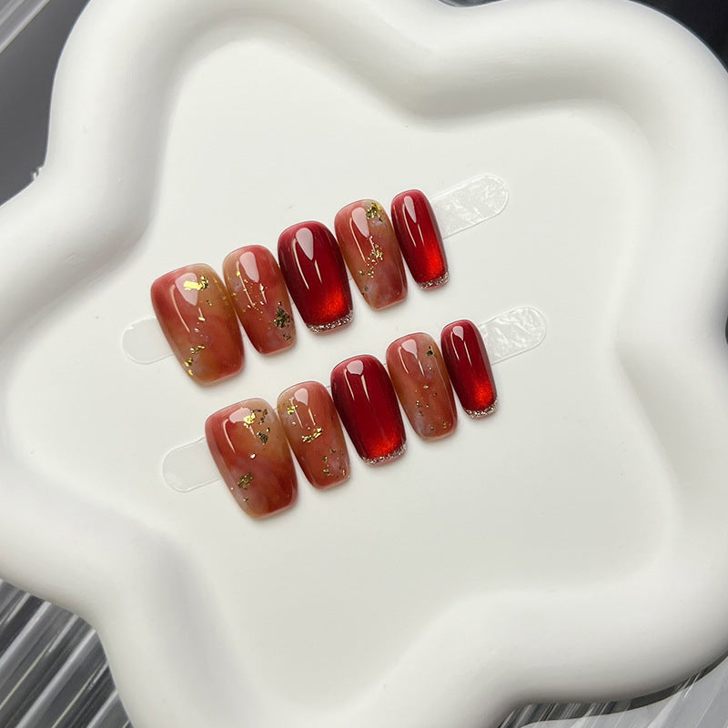 Glossy Gradient Press-On Nail Set