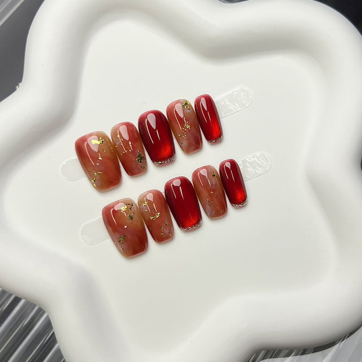 Glossy Gradient Press-On Nail Set
