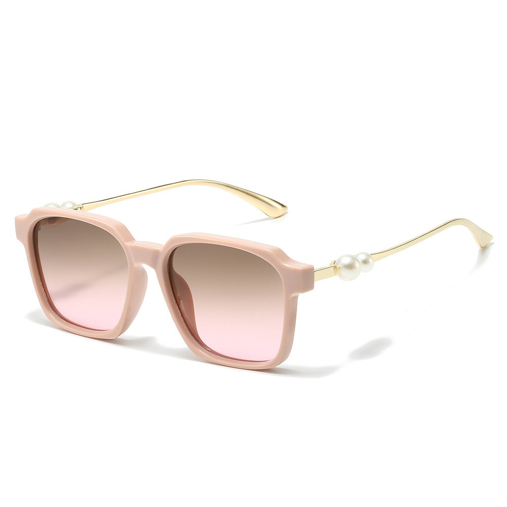 Chic Square Frame Sunglasses with Pearl Accents Stornfield