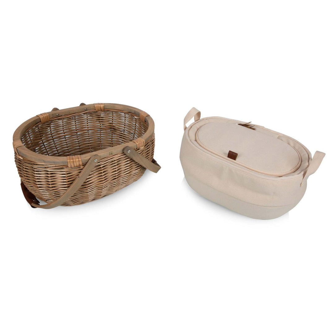 Women’s picnic basket with removable wooden lid and practical carrying handle Stornfield