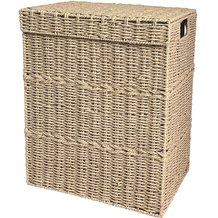 High-quality laundry basket with lid and natural weave Stornfield