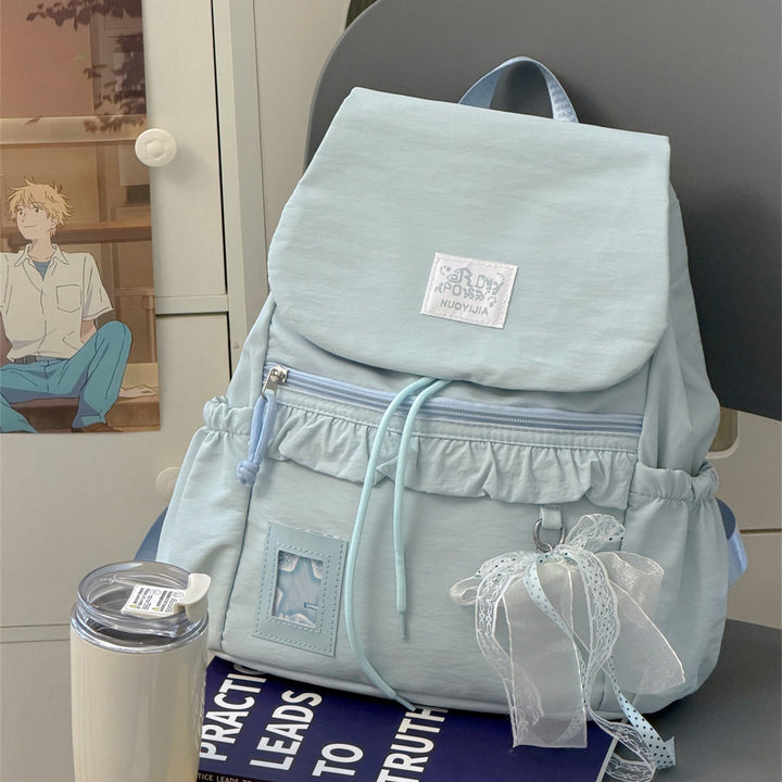Stylish Ruffled Design Back-to-School Backpack Stornfield