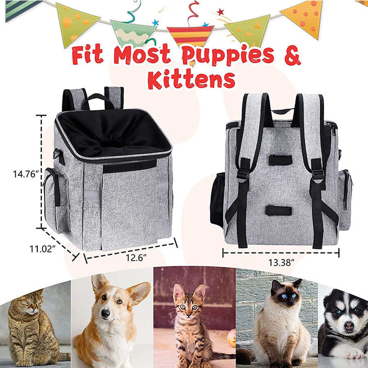 front-mounted reinforced pet bicycle carrier tote with structured frame mesh entry and removable washable liner Stornfield