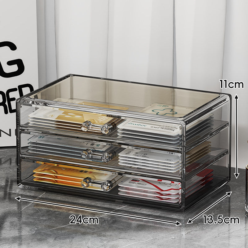 Transparent Acrylic Multi-Drawer Countertop Organizer for Face Masks and Small Accessories