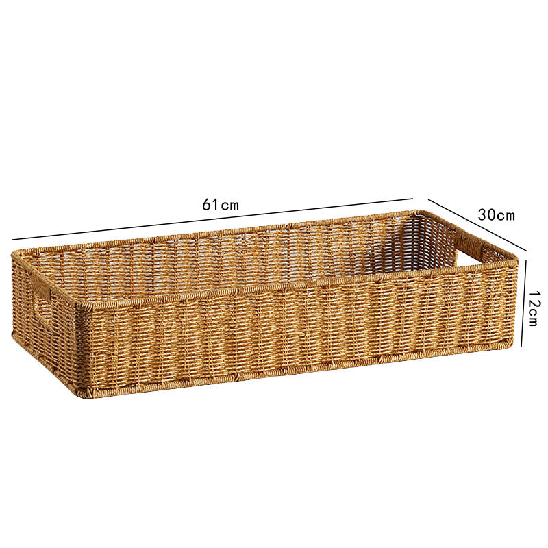 Handwoven Rectangular Storage Bin with Cutout Handles Stornfield