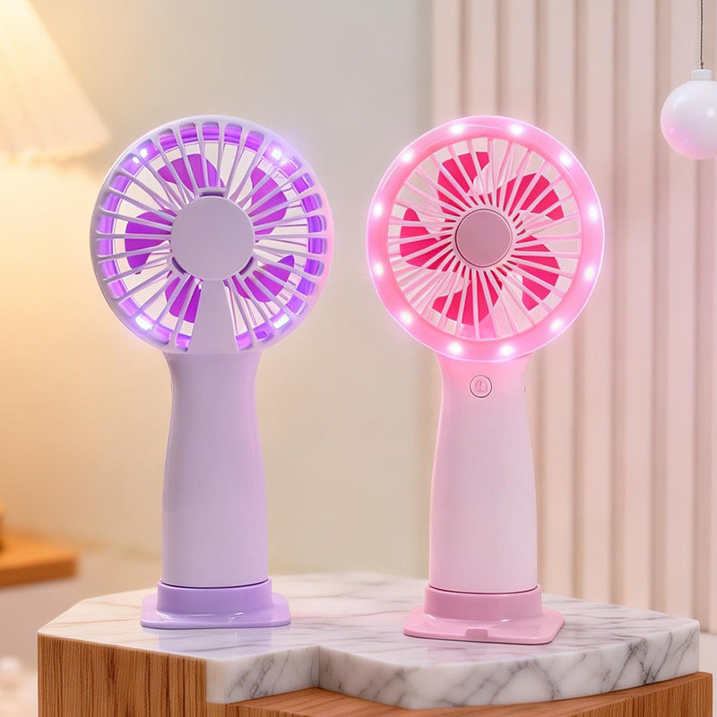 Women Portable Hand Fan with LED Light and USB Connection Stornfield