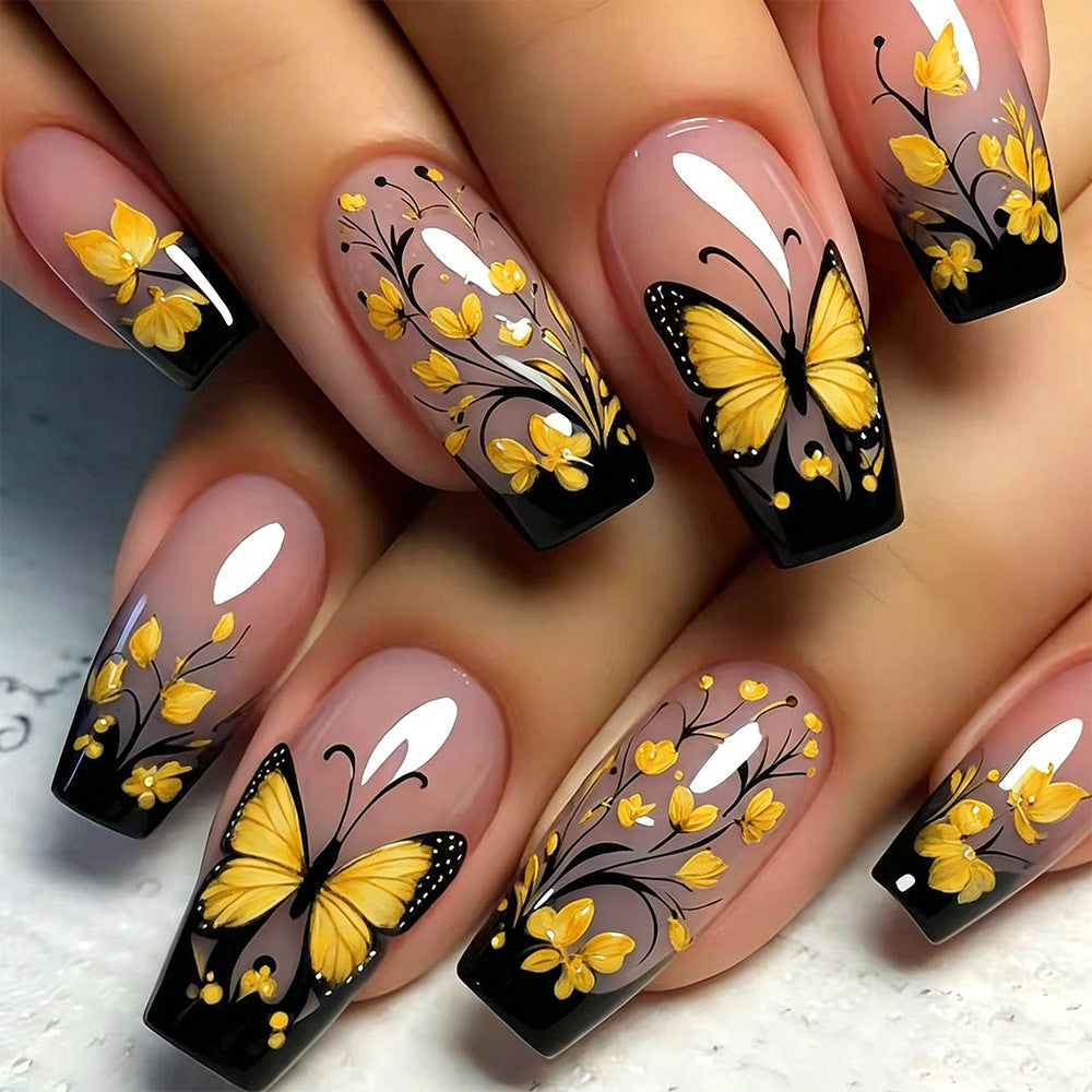 Butterfly Floral Nail Art Design Stornfield