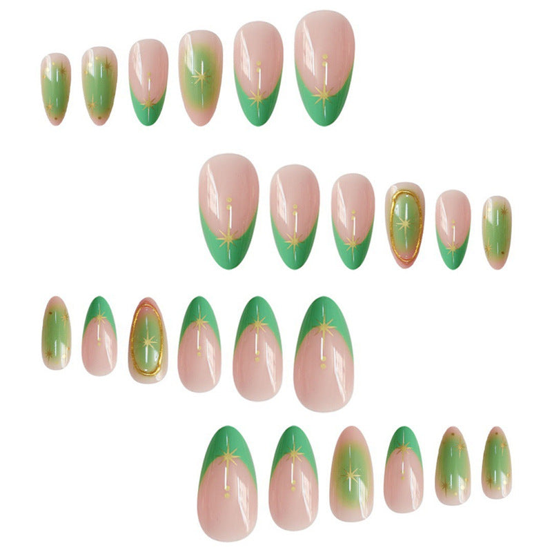 Artistic Press-On Nail Set with Star Accents Stornfield