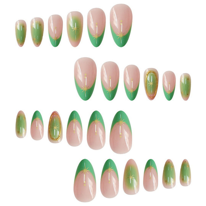 Artistic Press-On Nail Set with Star Accents Stornfield