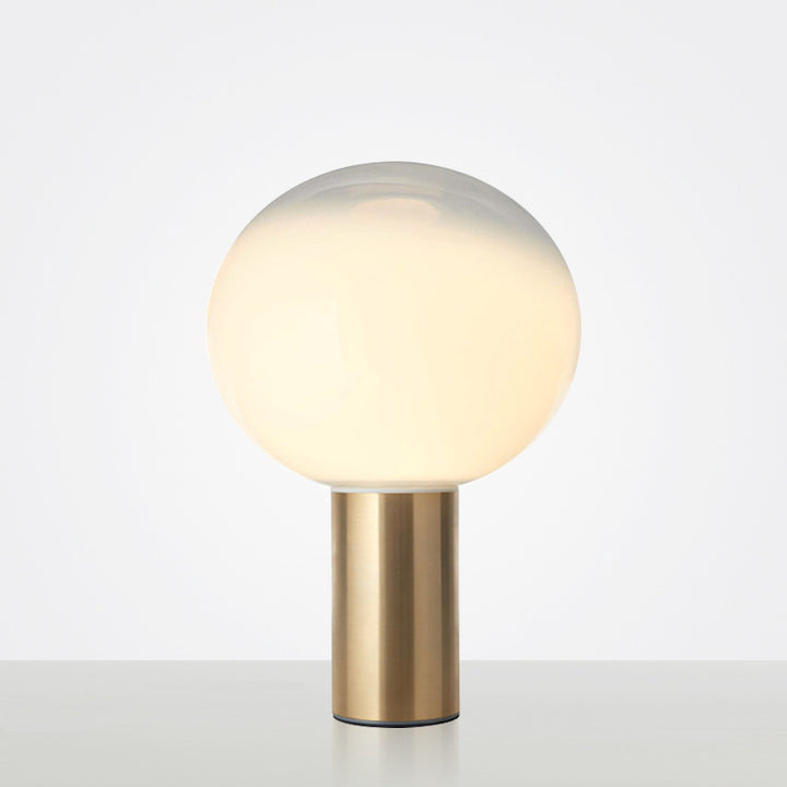 Modern Artistic Table Lamp with Sleek Metallic Base and Globe Shade