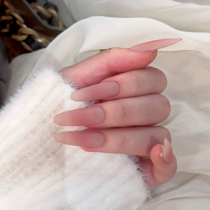 Matte Almond-Shaped Nail Extensions