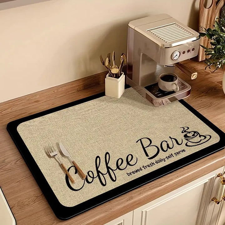 Coffee-Themed Kitchen Mat