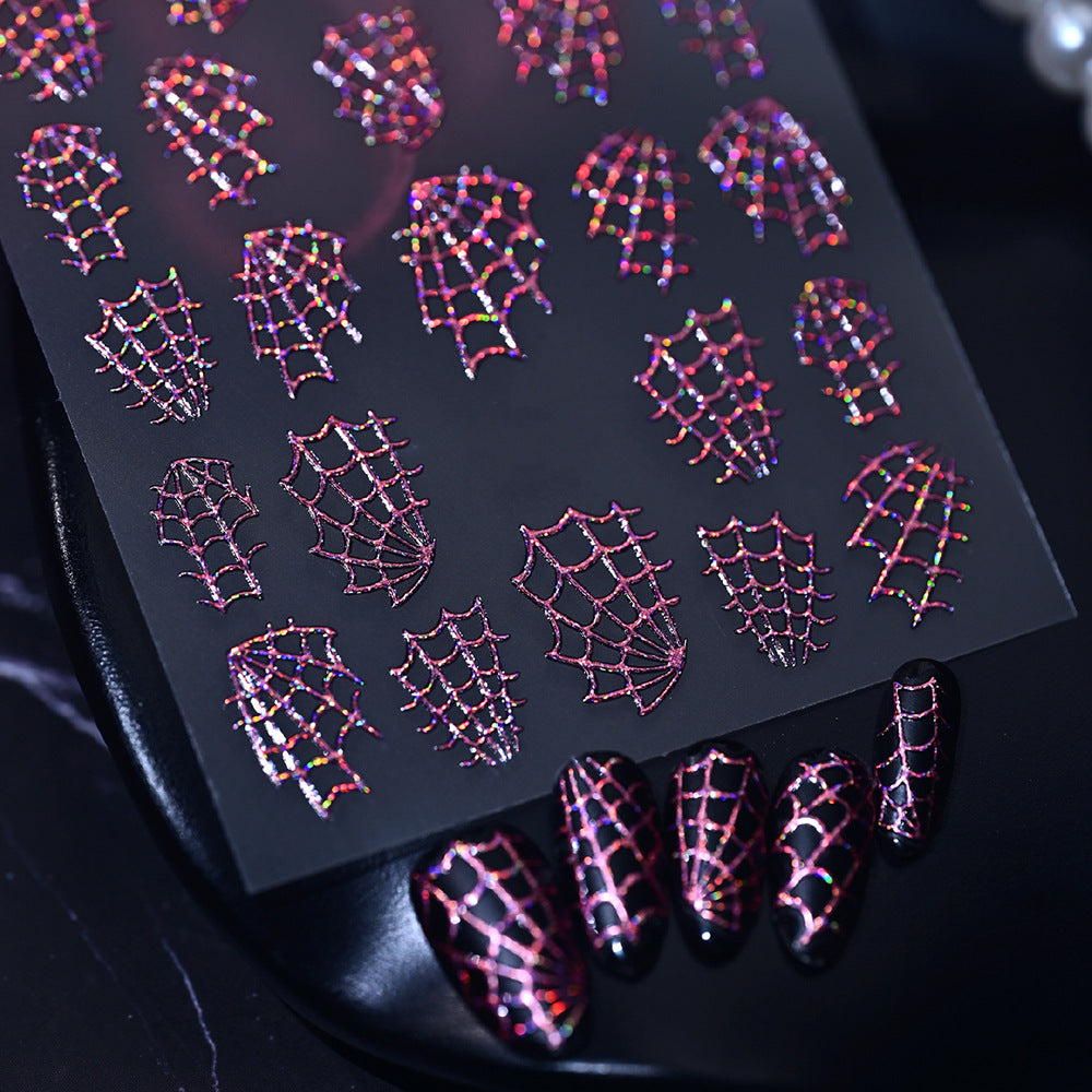 Shiny Spider Web Nail Art Decals