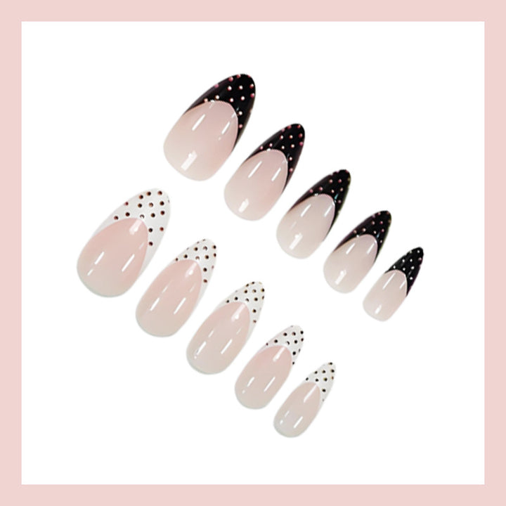 Artificial nail set with circular dots and modern tips Stornfield