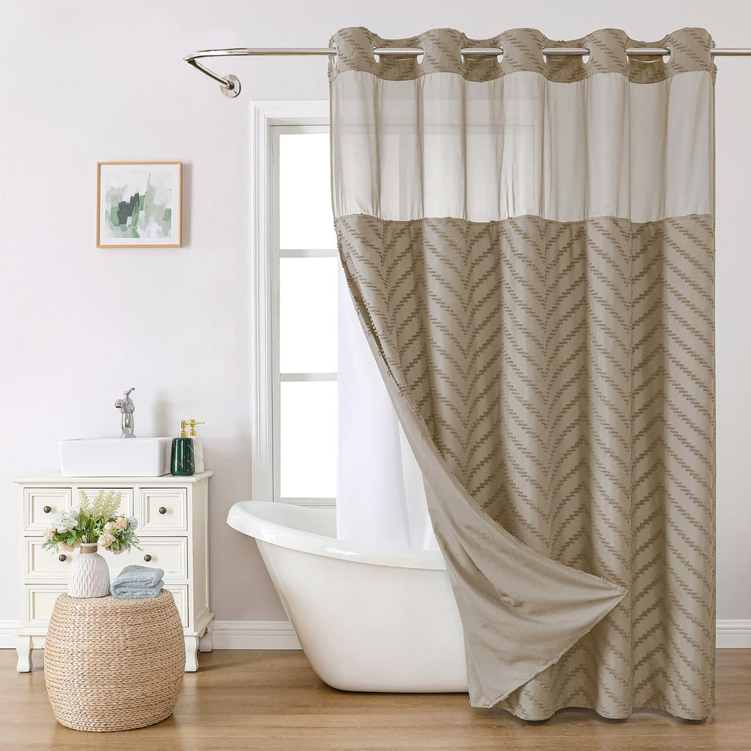 Luxury Textured Shower Curtain Stornfield