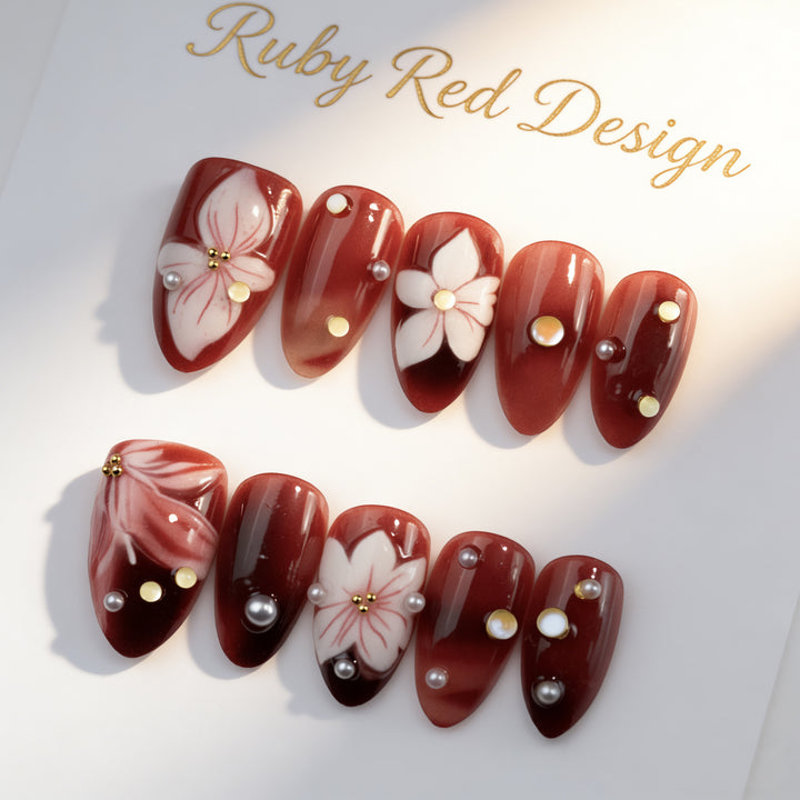 Elegant artificial nails with floral accents Stornfield