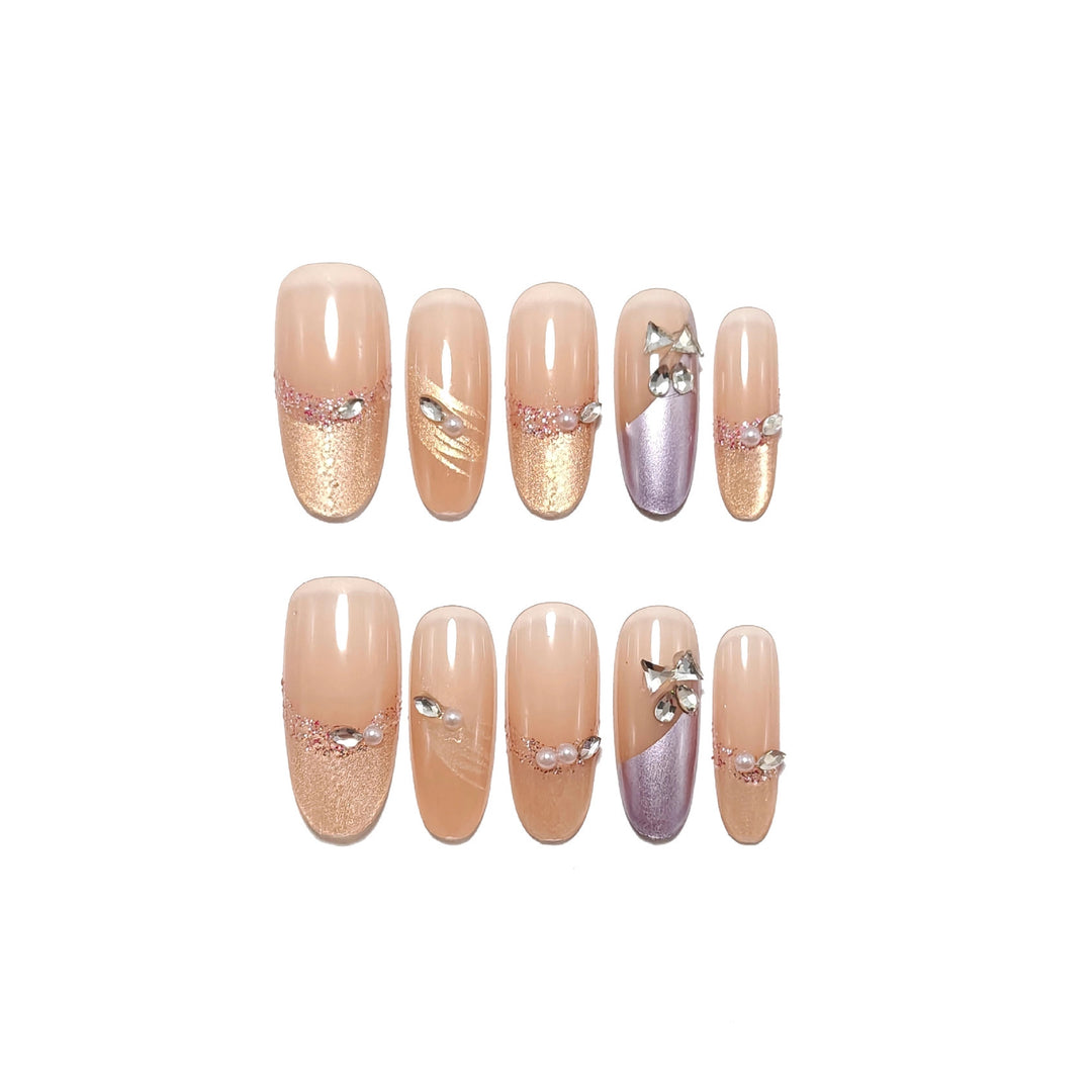 Glamorous Nail Set with Rhinestones Stornfield