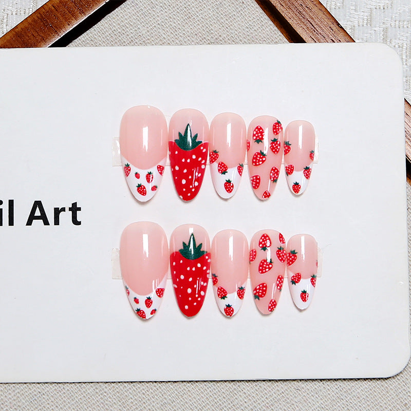 Artificial nail set with fruity strawberry pattern Stornfield