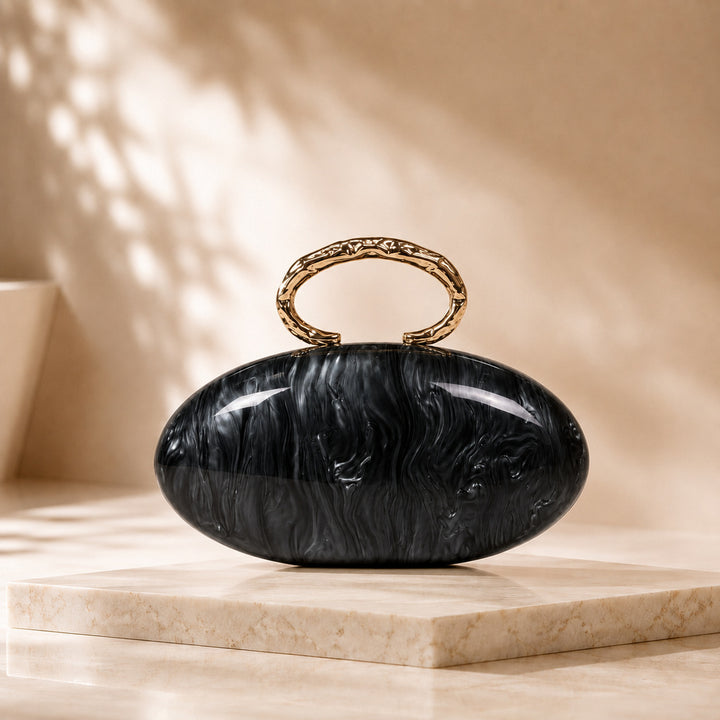 Artistic Curved Handle Acrylic Clutch