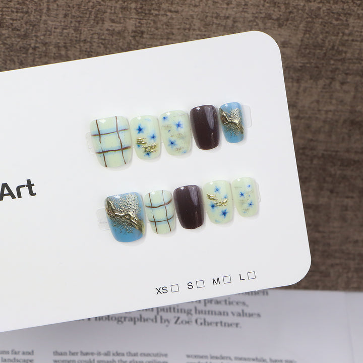 Artistic Abstract Press-On Nail Art Set Stornfield