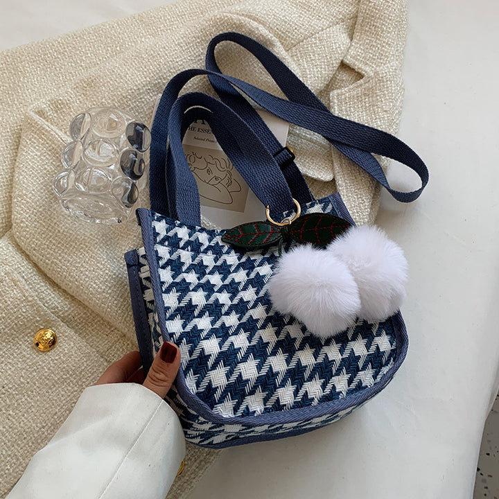 Houndstooth Patterned Tote Bag