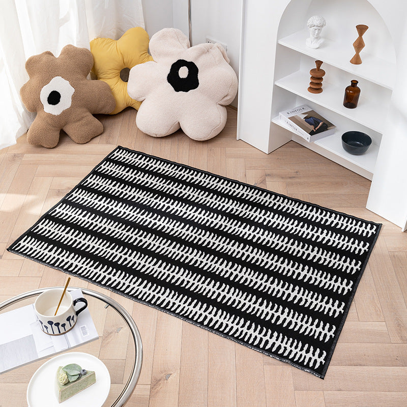 Flat-woven living room runner rug with geometric semicircle design and PVC anti-slip backing Stornfield