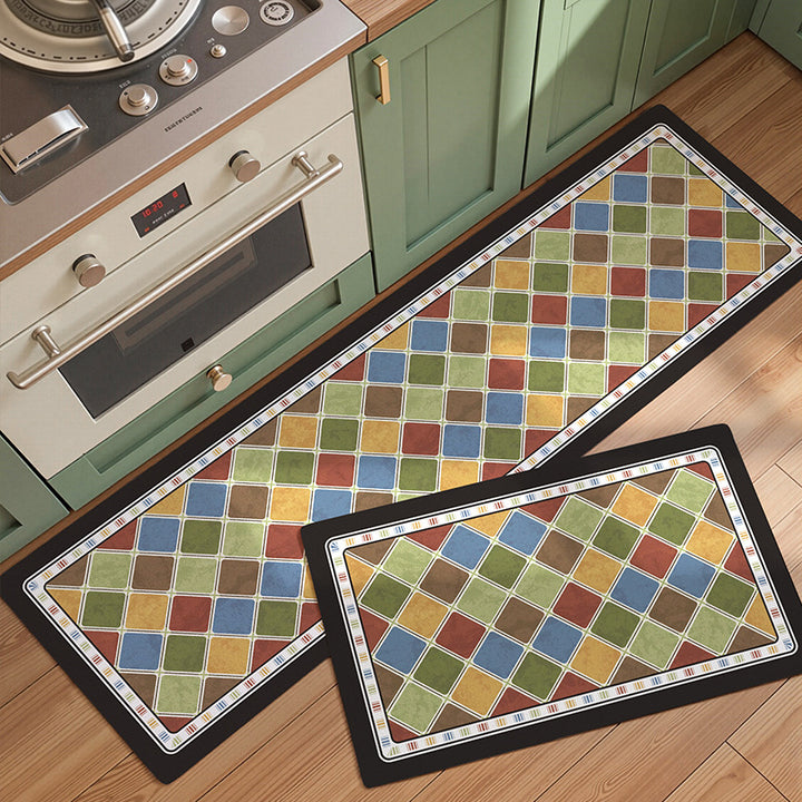 Modern Geometric Pattern Kitchen Runner Mat