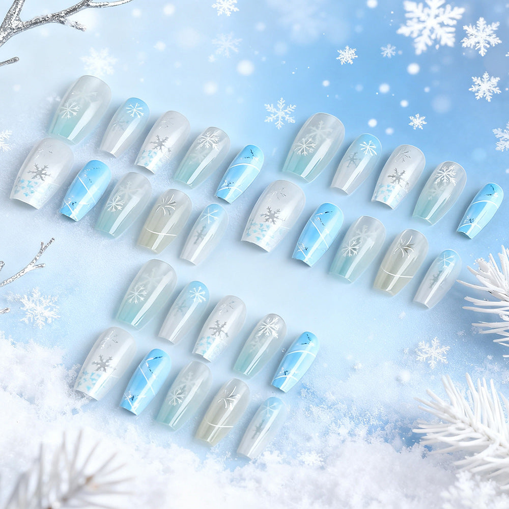 Festive Snowflake Press-On Nail Art Stornfield