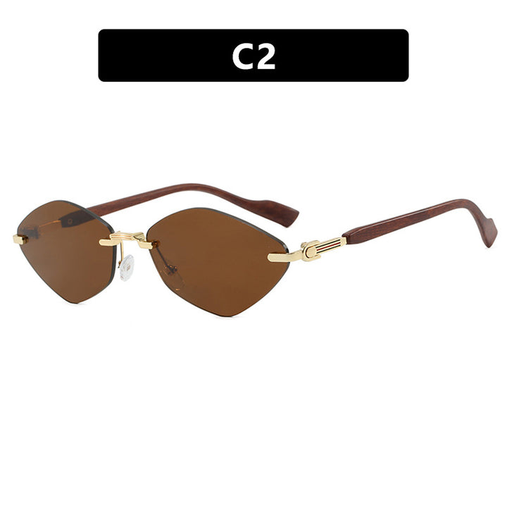 Women's geometric sunglasses with luxurious wooden arms and polarized lenses Stornfield