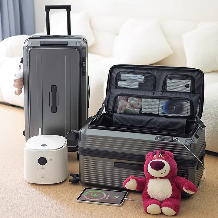 Men's Smart Multi-Compartment Hard Shell Travel Suitcase Stornfield
