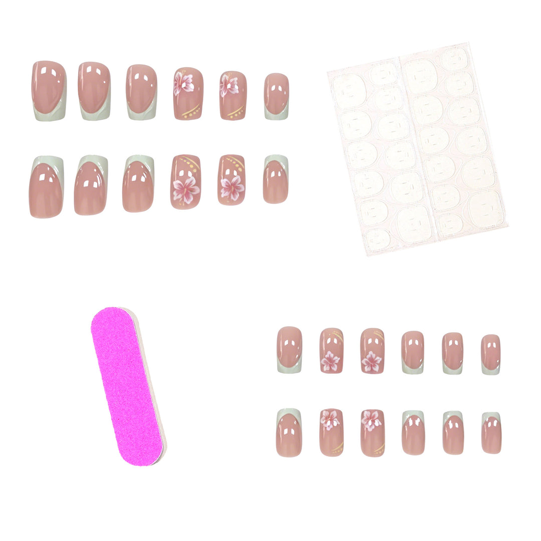 Decorative Floral Press-On Nail Art Stornfield