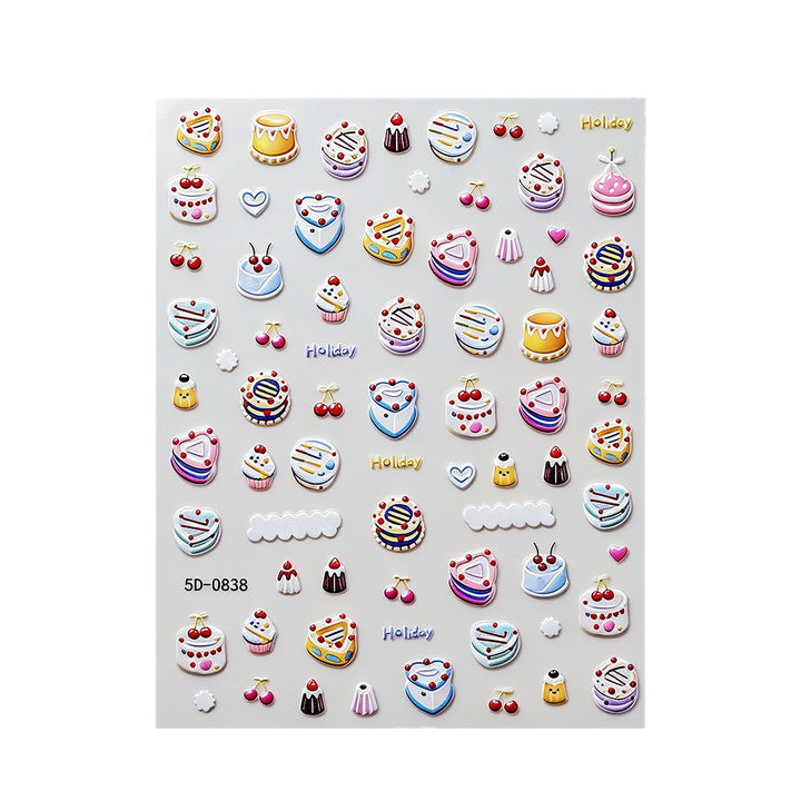 Creative Dessert-Themed Nail Art Stickers