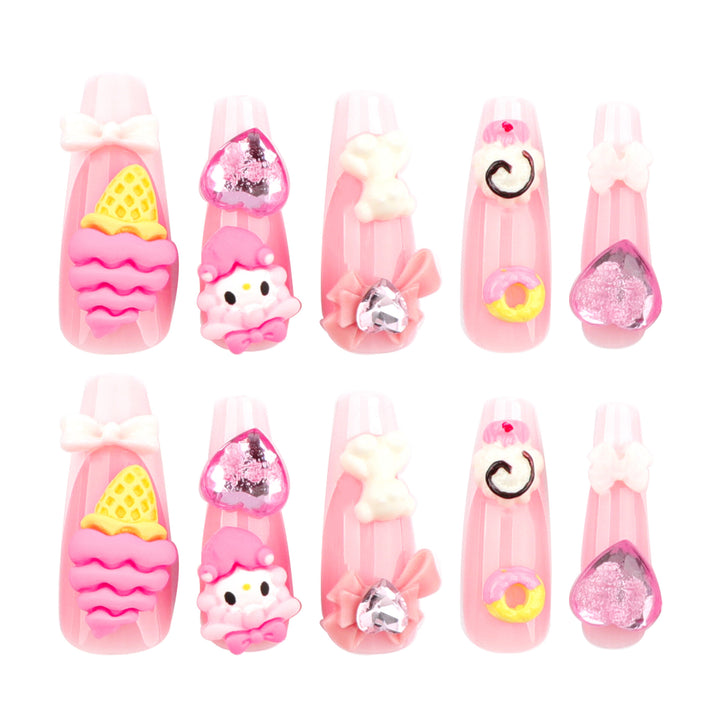 Artful nail extensions with 3D dessert motif Stornfield