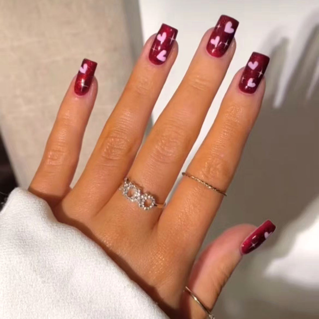 Glamorous Heart Nail Art