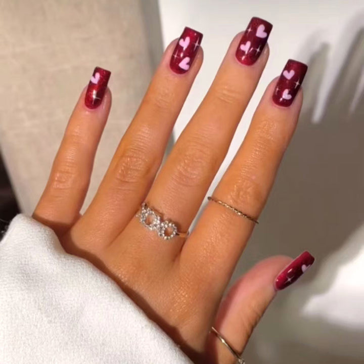 Glamorous Heart Nail Art