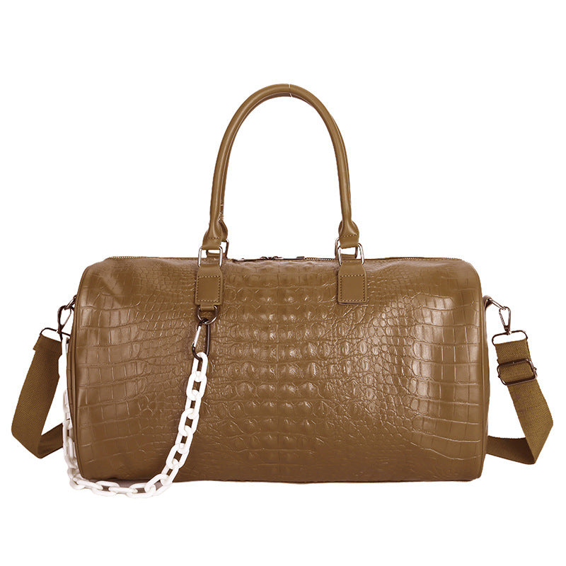 Crocodile Textured Luxurious Travel Duffle Bag Stornfield