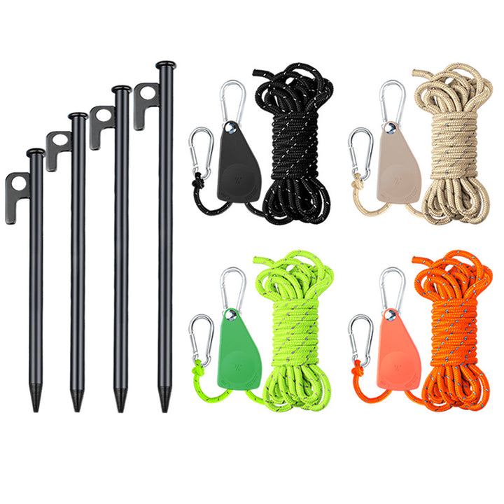 Multifunctional rope set with carabiner and tent stake Stornfield