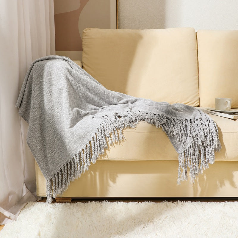 Ladies elegant and stylish couch blanket with fringes Stornfield