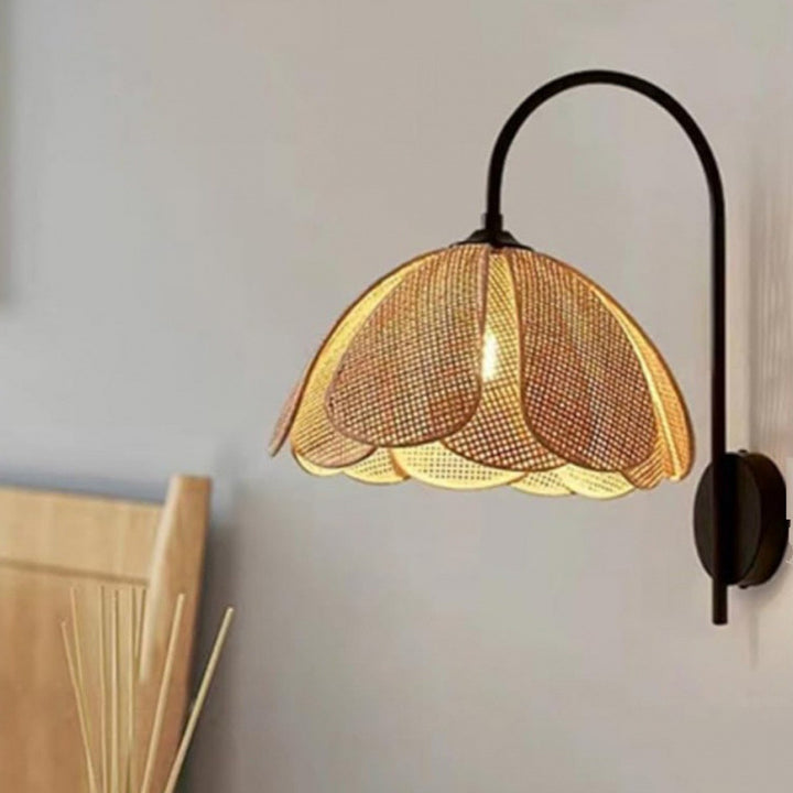 Elegant Rattan Wall Sconce