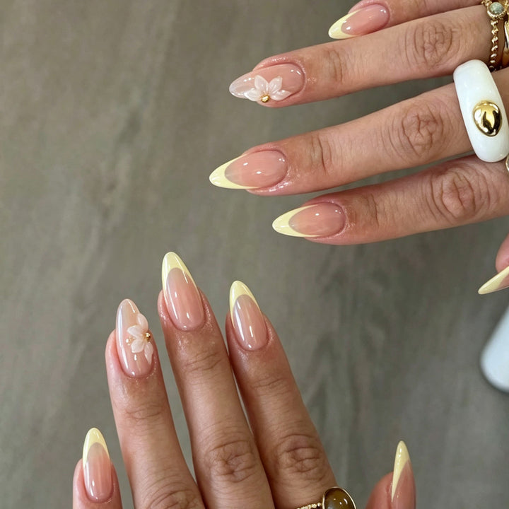 Premium Floral Embellished Press-On Nails Stornfield