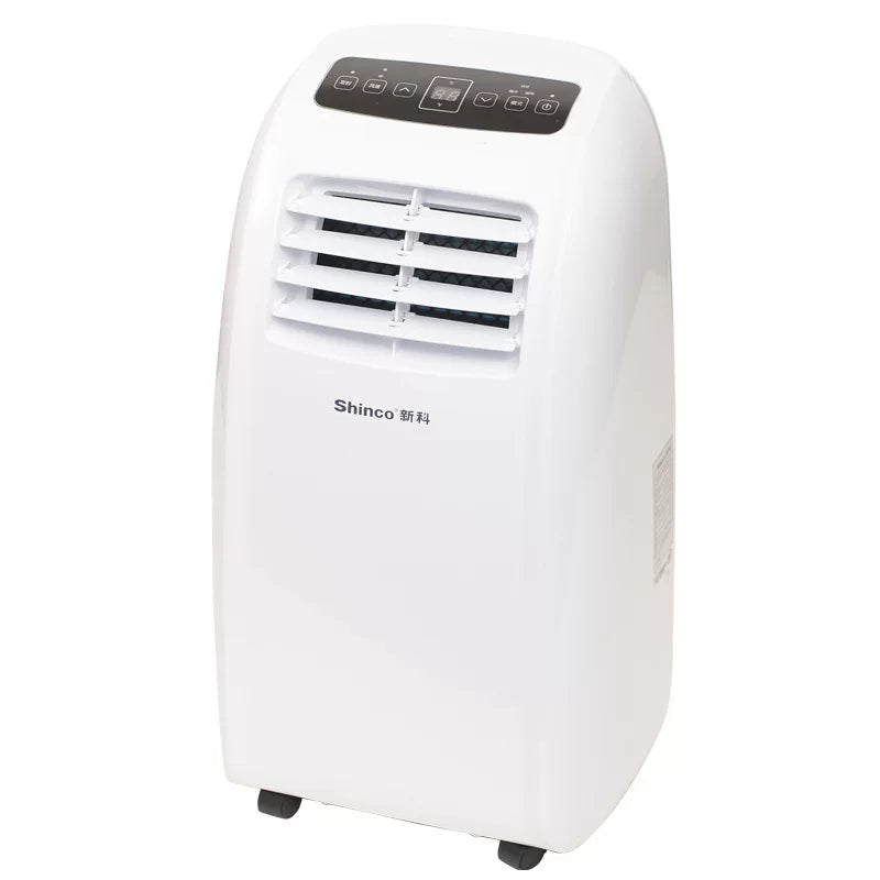 Unisex one size ventilated single tube portable refrigerant air conditioner with top mounted digital control, dehumidifier, automatic oscillating louvers and wheels Stornfield