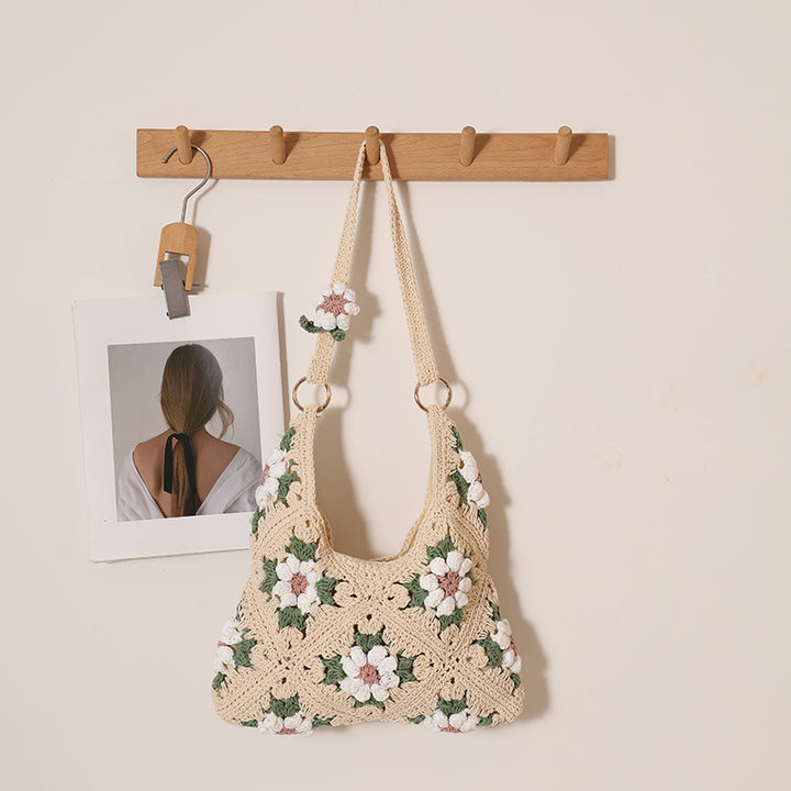 Handcrafted crochet handbag in floral design Stornfield