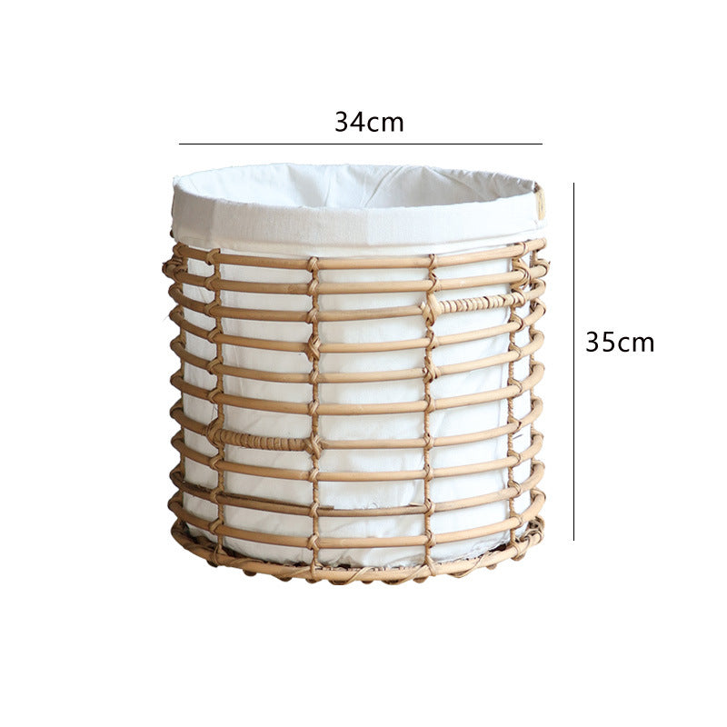 Decorative storage basket with fabric lining Stornfield