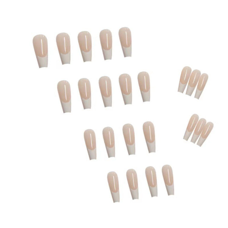Acrylic Nail Set with Elegant Tips and Stylish French Design Stornfield