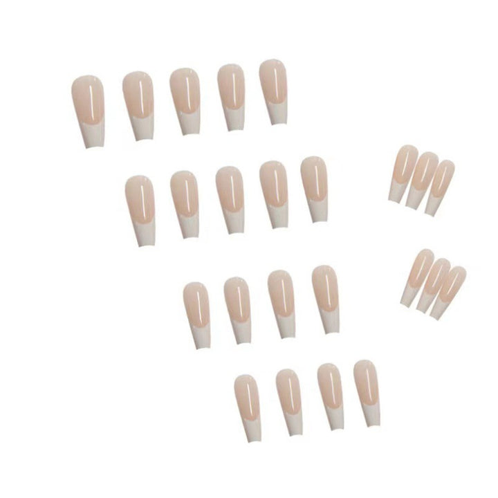 Acrylic Nail Set with Elegant Tips and Stylish French Design Stornfield