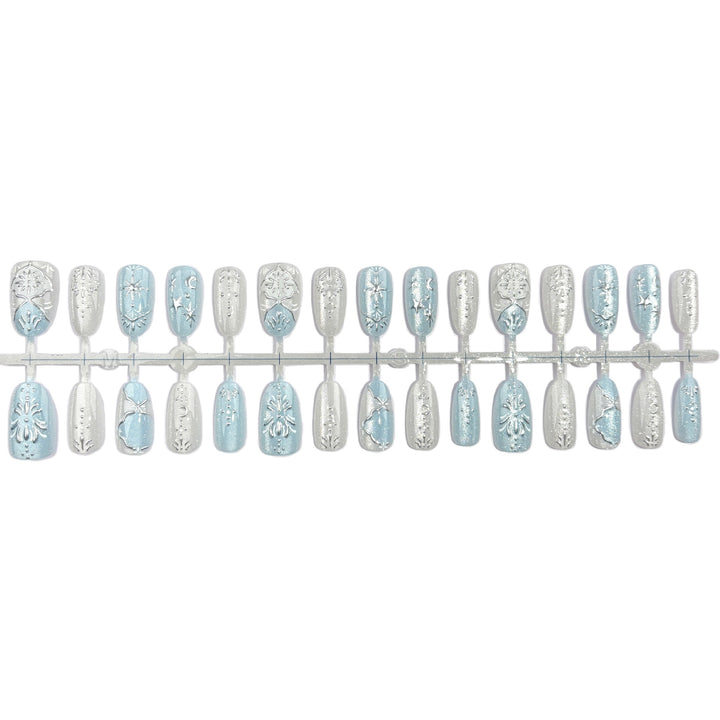 Elegant Floral-Embellished Press-On Nails