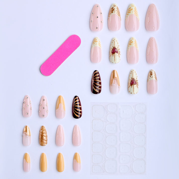 Elegant Artificial Nails with Glitter Accents Stornfield